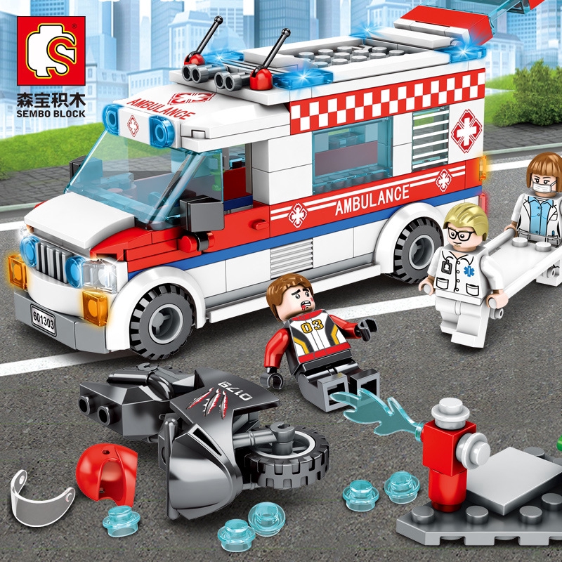 Bộ đồ chơi lego lắp ráp bác sĩ/y tá /xe cứu thương thú vị cho bé