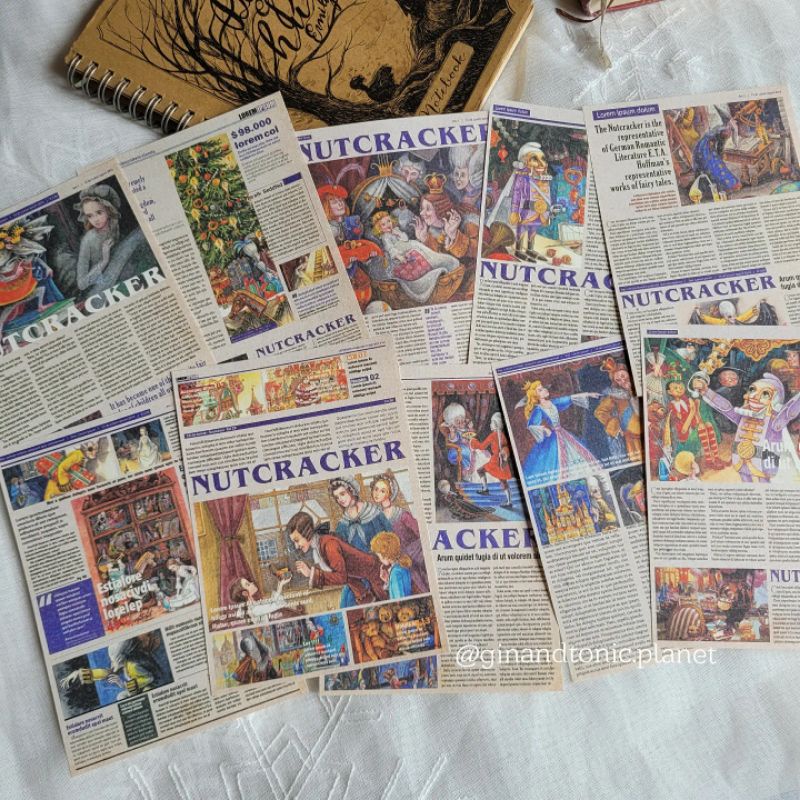 Set 10 tấm giấy nền trang trí fairy tale dùng decor sổ bullet journal - ginandtonic