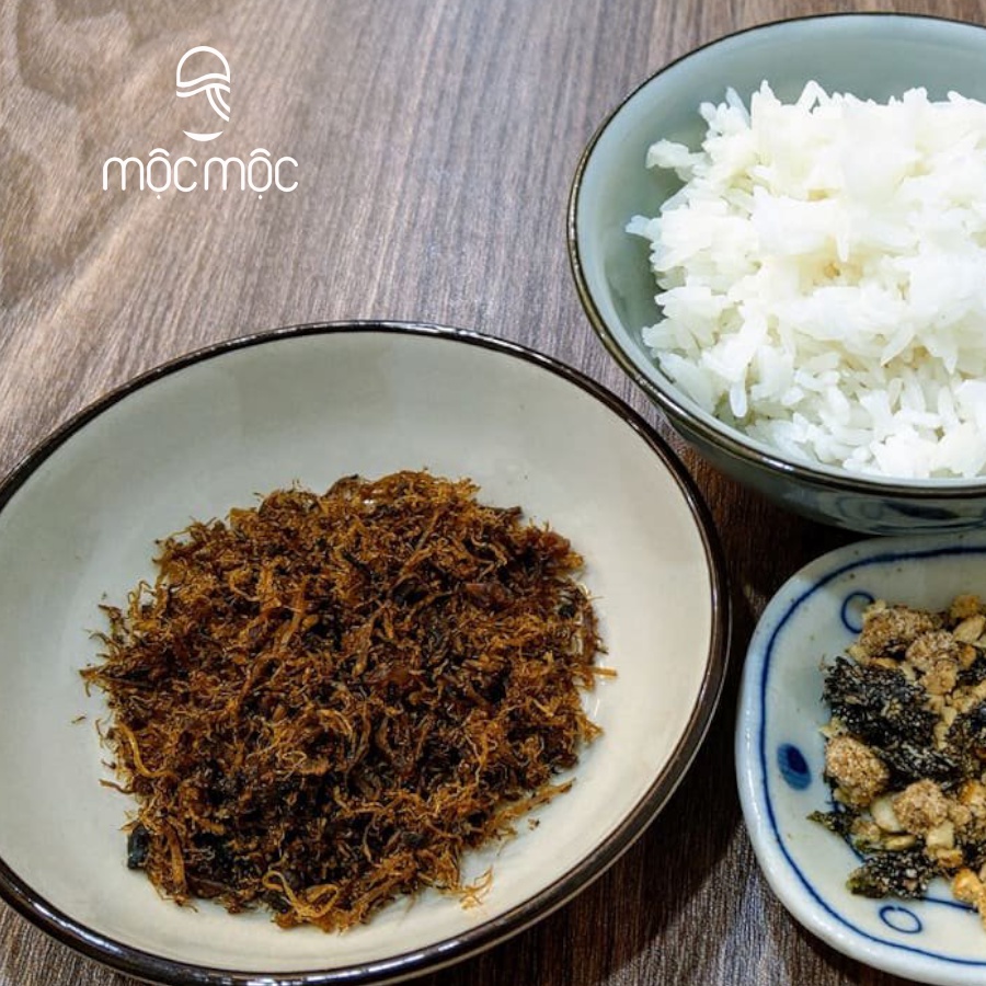 Combo 200g ruốc nấm hương và 200g muối vừng rong biển tóp chay Mộc Mộc | BigBuy360 - bigbuy360.vn