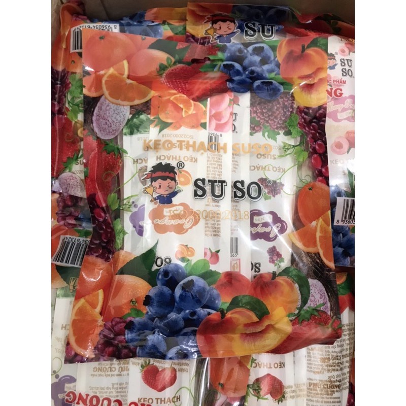 Gói 12 Kẹo thạch Suso dài 12 thanh/gói 6 vị 380g