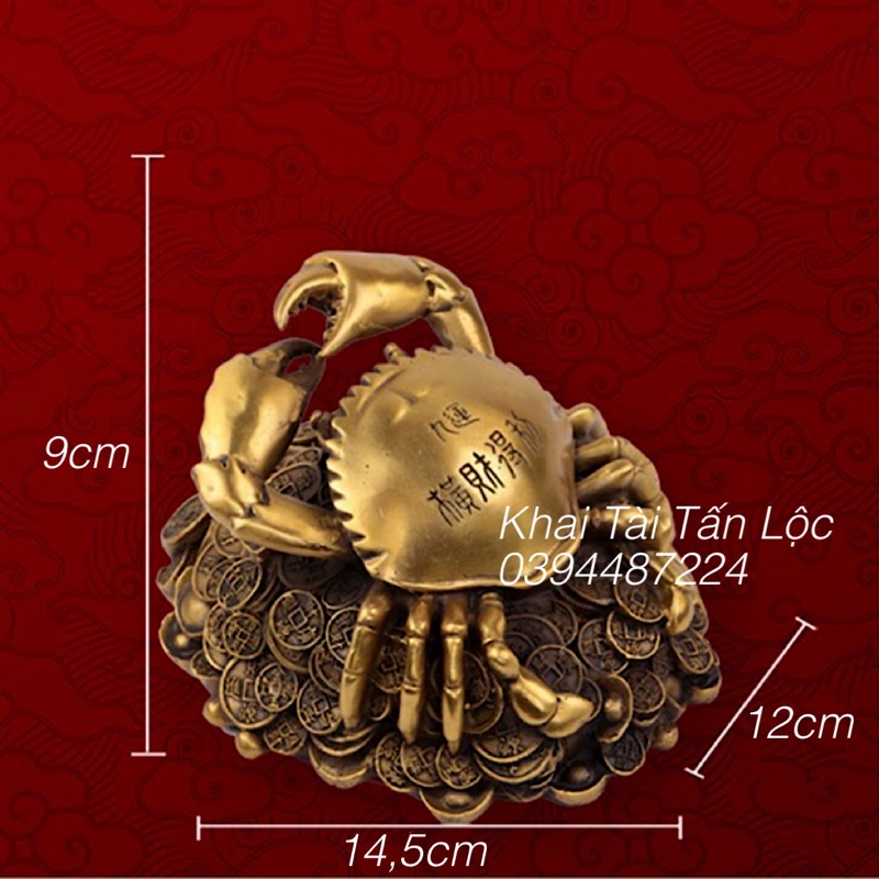 Tượng cua phong thủy bằng đồng thu hút tài Lộc , chiến thắng cạnh trang