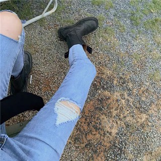 [Hàng order] Quần jeans rách cạp cao