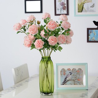 Hoa giả - Hoa hồng lụa 65cm cao cấp trang trí bền, đẹp, giống thật