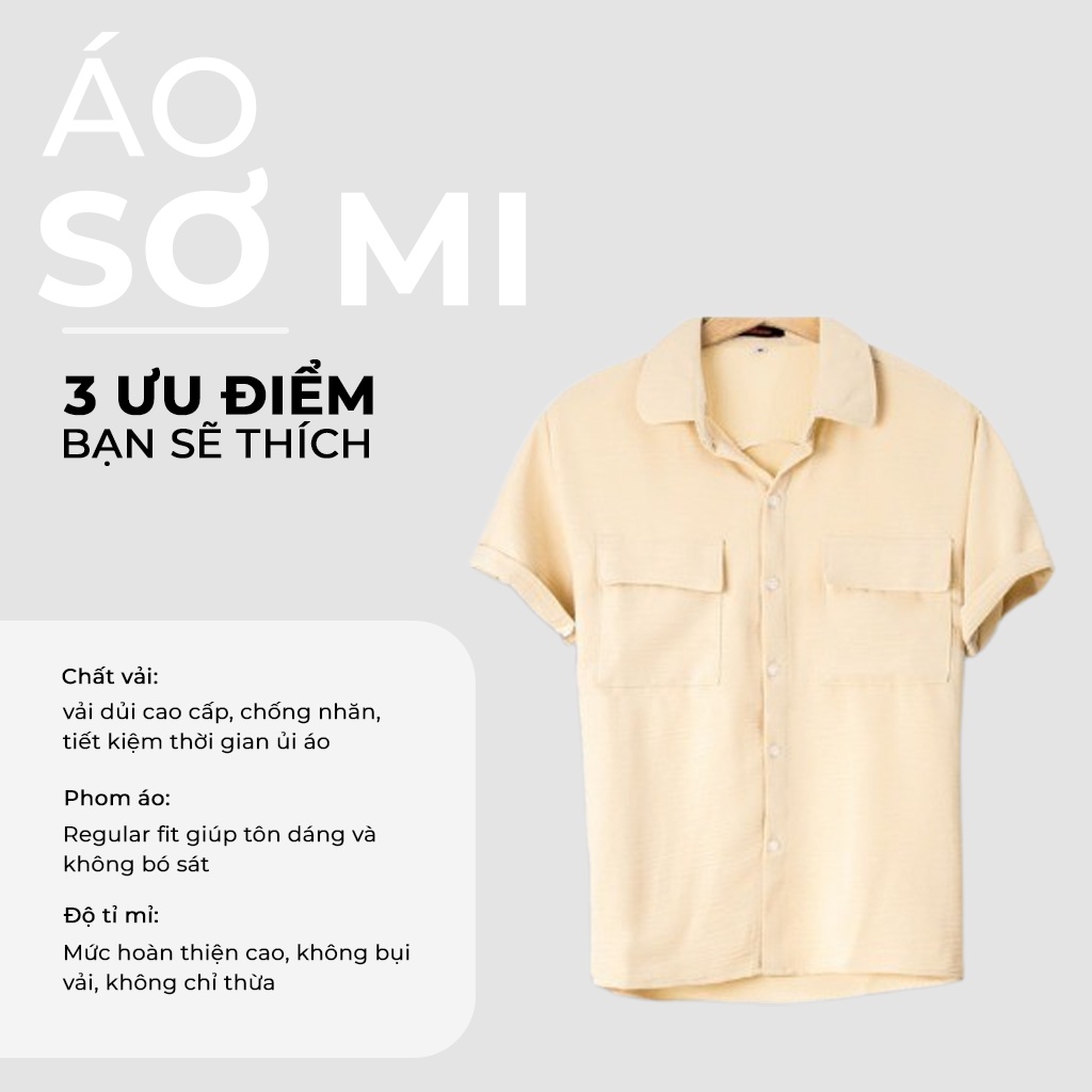 Áo Sơ Mi Nam Ngắn Tay Nam Hàn Quốc, Có Kiểu Áo Sơ Mi Đẹp - Basic Boutique SM611