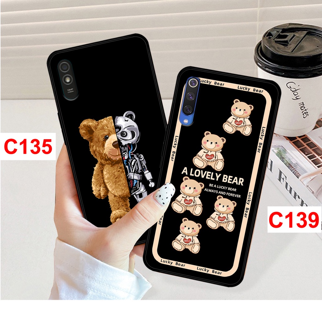 Ốp Redmi 9A - Xiaomi Mi 9 - Mi 9 SE in hình gấu bear cute đáng yêu . ốp xiaomi redmi rẻ bền đẹp.