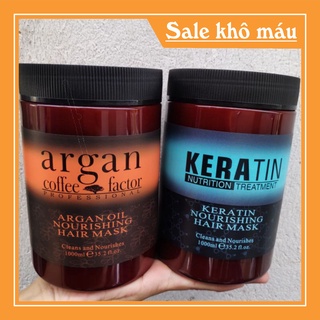 Hấp tóc argan coffe factor - keratin phục hồi tóc chuyên sâu 1000ml