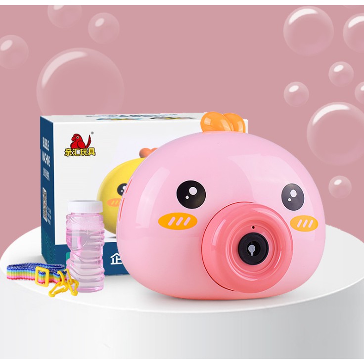 Máy ảnh thổi bong bóng đồ chơi mô hình hoạt hình hộp đựng chắc chắn