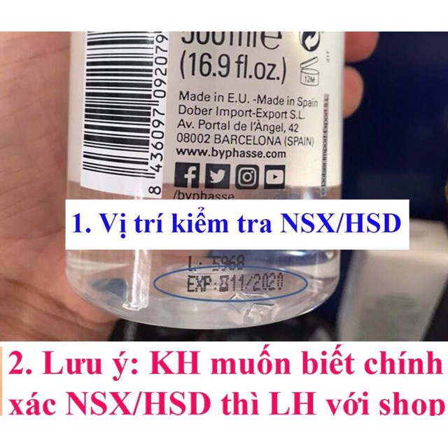 Nước tẩy trang FREESHIPnước tẩy trang byphasse sạch sâu dành cho da dầu mụn 500ml