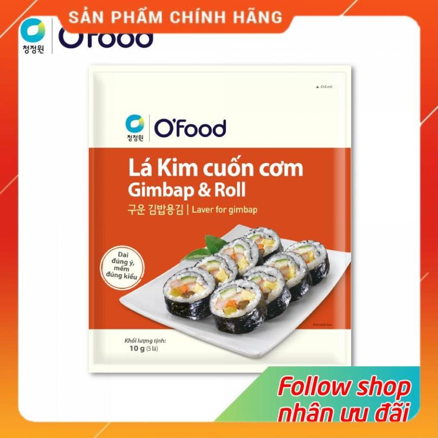 O'FOOD -  Rong biển / lá kim cuốn cơm Hàn Quốc O'food 10g, sử dụng cho các món kimbap, sushi