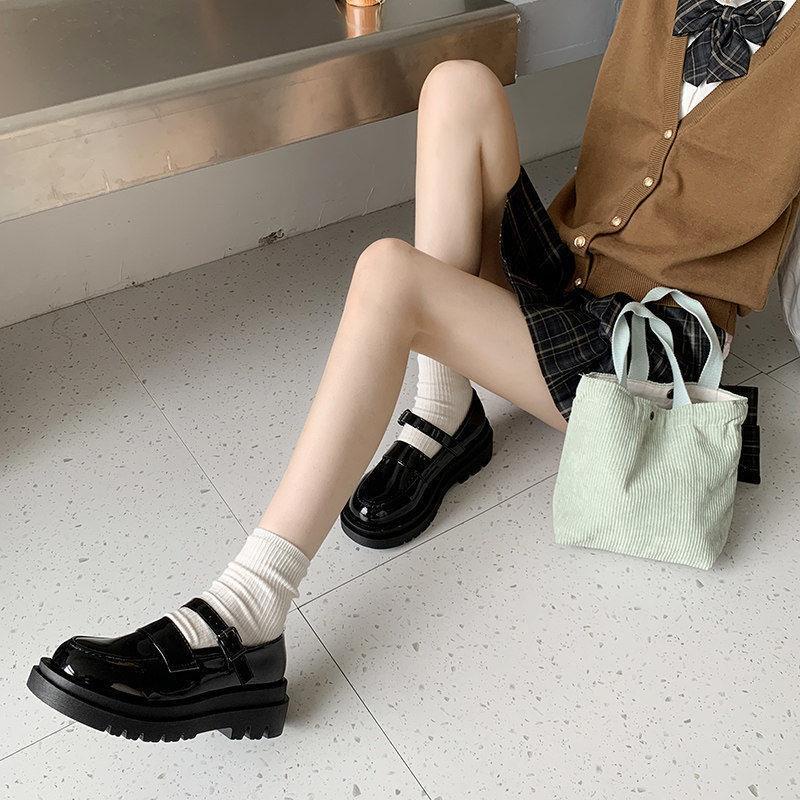 Giày Da Đế Dày Thời Trang Xuân Thu Phong Cách Nhật Bản 2022 Cho Nữ