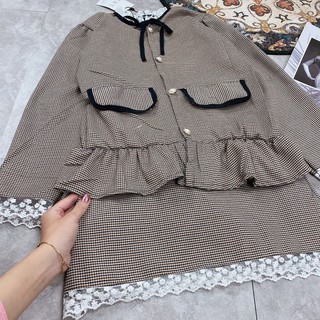 SET VÁY CỔ REN NƠ TIỂU THƯ