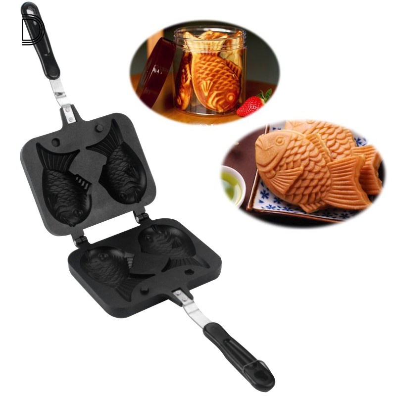 Khuôn Làm Bánh Waffle Taiyaki 2 Mặt Hình Cá