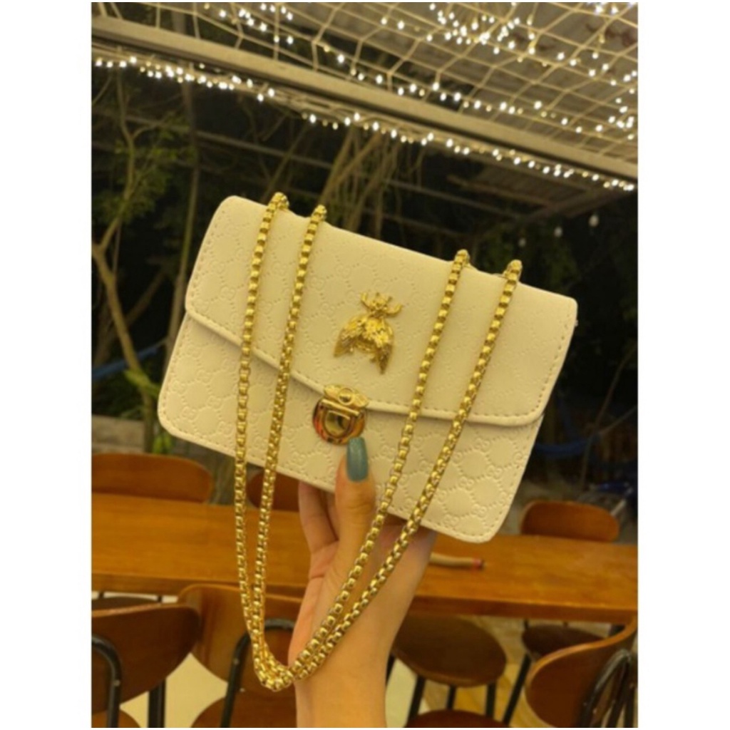 Túi xách nữ họa tiết con ong đeo chéo kẹp nách sang chảnh