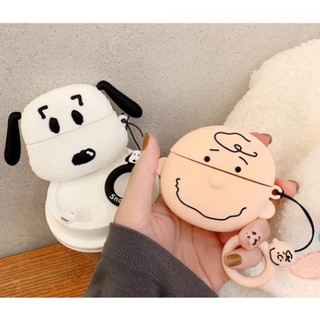 Vỏ bao airpod silicon đựng tai nghe không dây Airpods 1 2   i11 i12 i18  Hình Snoopy Charlie Brown Xinh Xắn