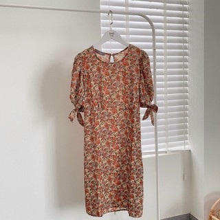 VÁY HOA NHÍ LỤA HÀN VINTAGE HÀN QUỐC