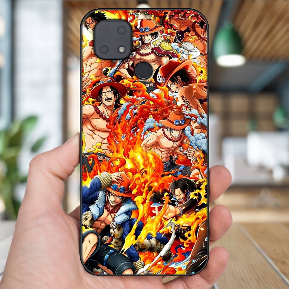 Ốp lưng Xiaomi Redmi 10C viền đen in hình Ace One Piece