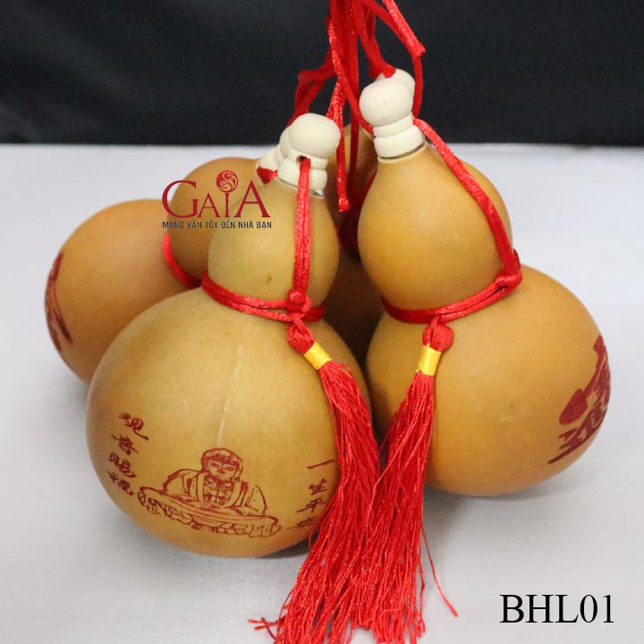 Trái bầu hồ lô tự nhiên phong thuỷ còn hạt bên trong 12 x 7.5cm (hoạ tiết giao ngẫu nhiên) | BigBuy360 - bigbuy360.vn