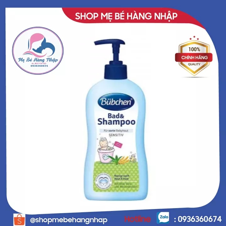 [Chính hãng Đức] Sữa tắm gội Bubchen Bad and Shampoo 400ml cho da nhạy cảm