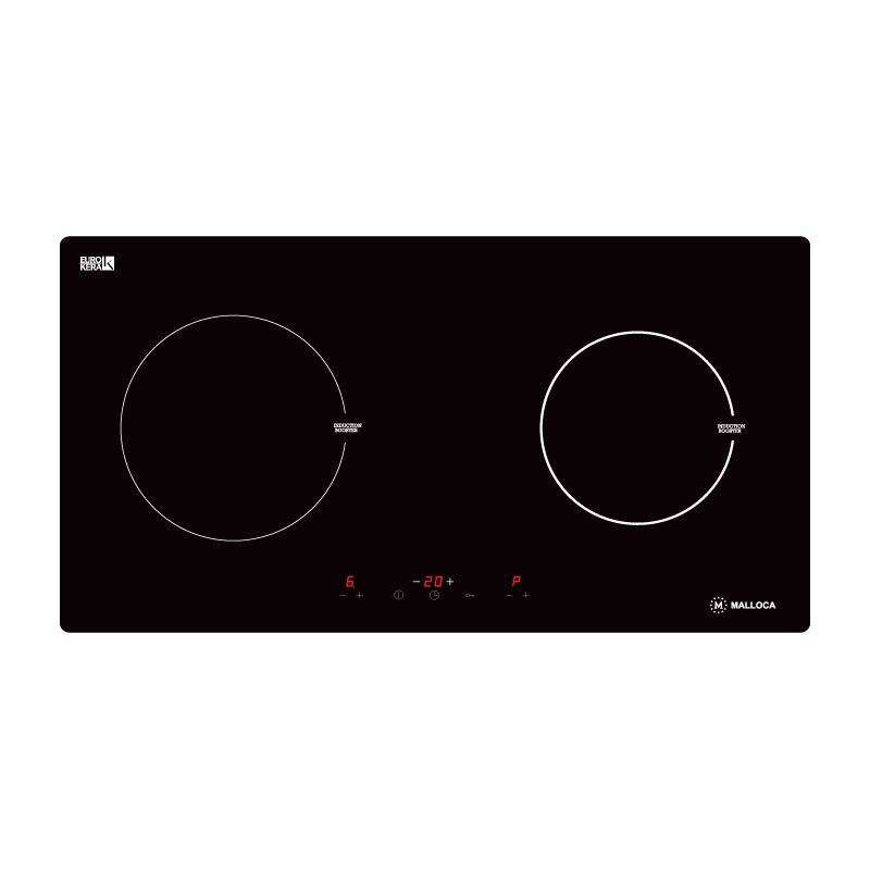 Bếp điện từ âm Malloca 2 từ MH 02I , bếp âm 2 từ, 9 mức công suất, điều khiển cảm ứng, hẹn giờ nấu, nấu nhanh booster