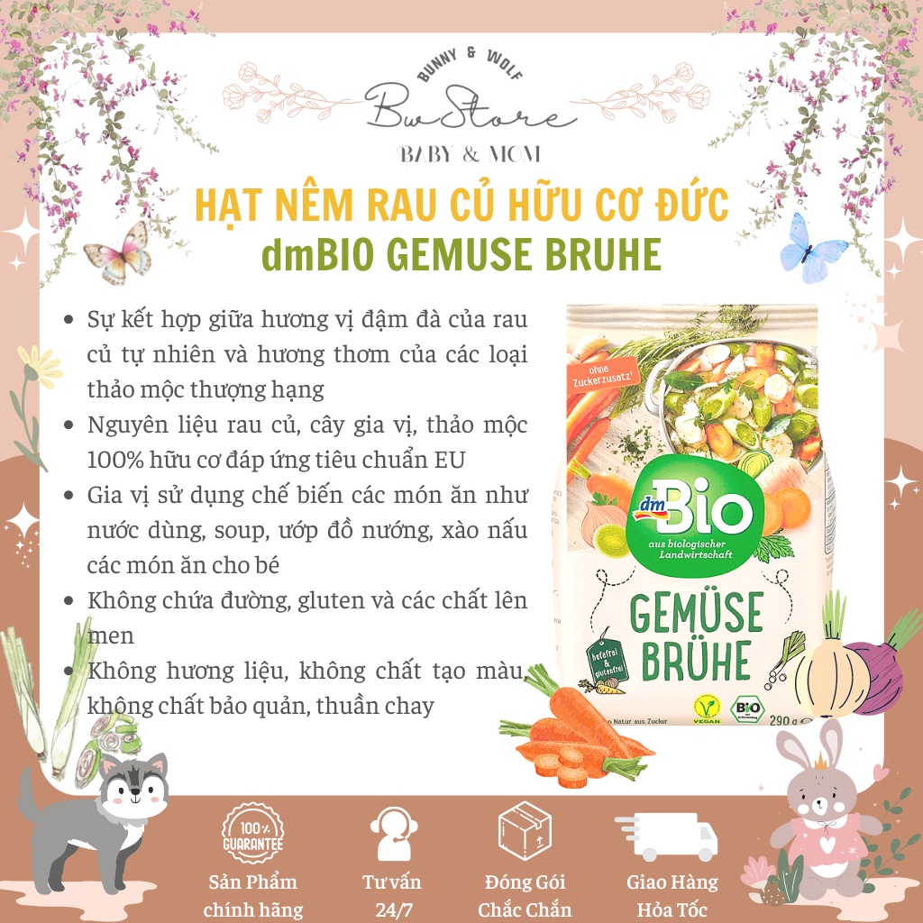 Hạt Nêm Rau Củ Hữu Cơ dmBio Gemuse Bruhe Đức - 290gr