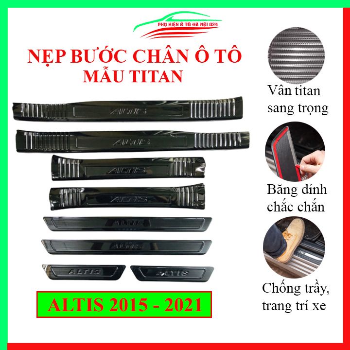 Ốp bậc cửa nẹp bước chân TITAN ô tô Altis 2014-2018 chống trầy bảo vệ xe