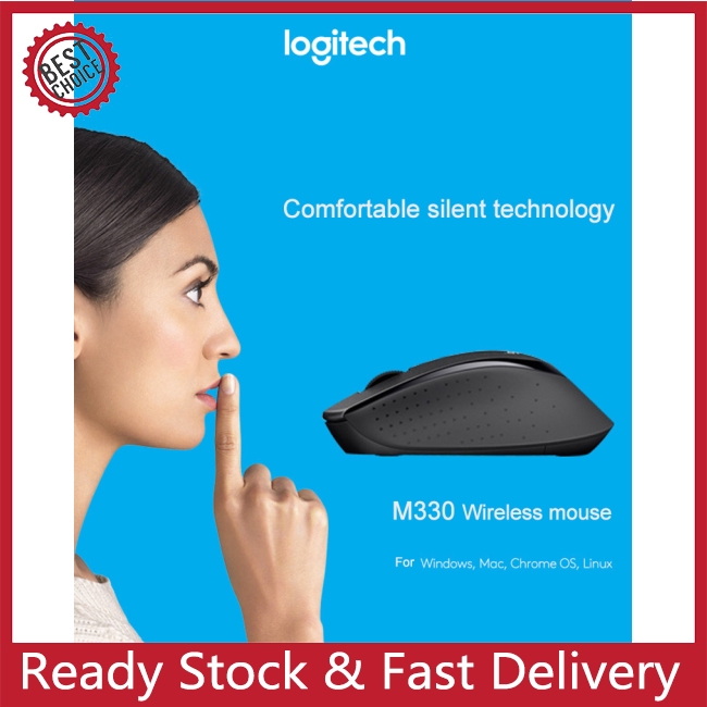 Logitech M330 Wireless Mouse Silent Mouse with 2.4GHz USB 1000DPI Optical Mouse for Office Home