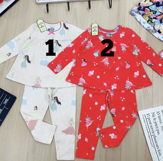 Bộ dài tay bé gái bánh bèo cotton bozip xuất dư chất đẹp