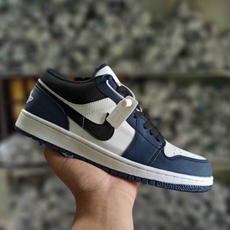 [FREE SHIP] Giày thể thao nam nữ air, giày Jordan 1 low xanh navy cổ thấp thời trang full box bill