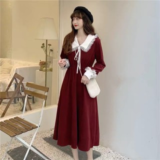 Váy ulzzang cổ viền tiểu thư 2 màu siêu xinh cho bạn gái