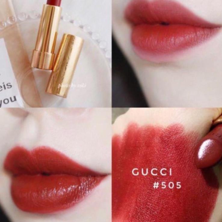 Son Gucci chất son lì, son gucci chuẩn auth hoàn hảo, lì mịn, siêu mượt che được hết các khuyết của môi