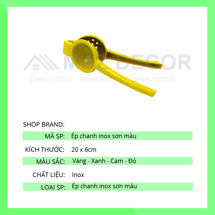 GIÁ SỈ TẠI XƯỞNG Dụng cụ ép vắt chanh quất inox sơn màu đẹp cao cấp sáng bóng