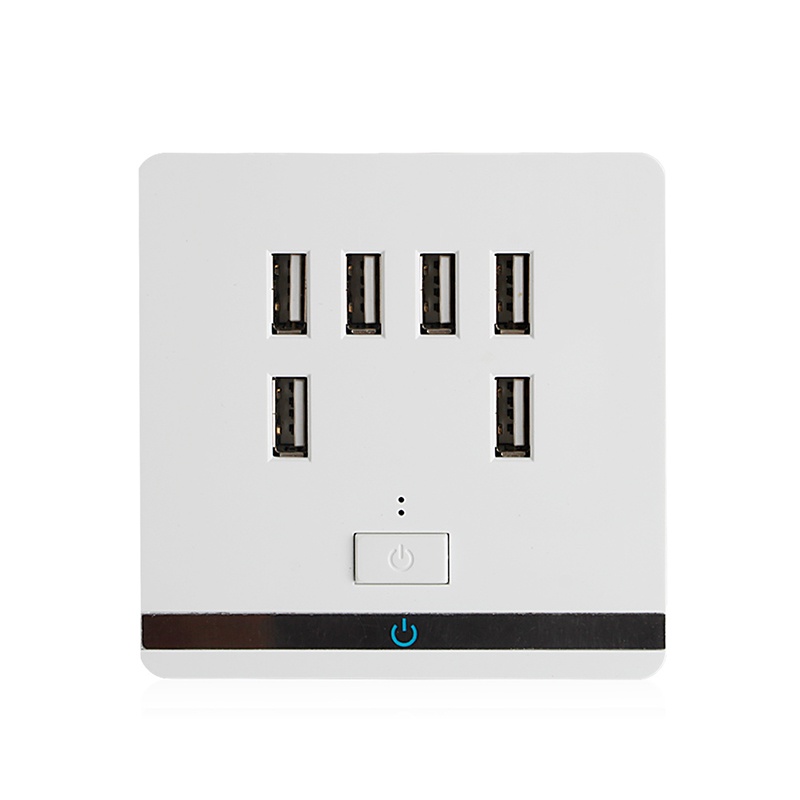 Ổ Cắm Điện Gắn Tường 6 Cổng USB 3.4A