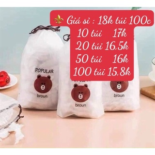 Set 100 cái màng bọc thực phẩm túi gấu