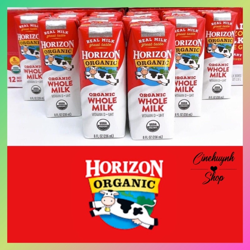 SỮA TƯƠI NGUYÊN KEM DẠNG NƯỚC HORIZON ORGANIC 237ML CỦA MỸ