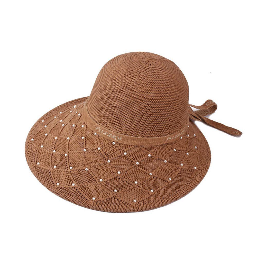 Nón Cối Rộng Vành Hoạ Tiết Hoa Hồng Chống Tia UV