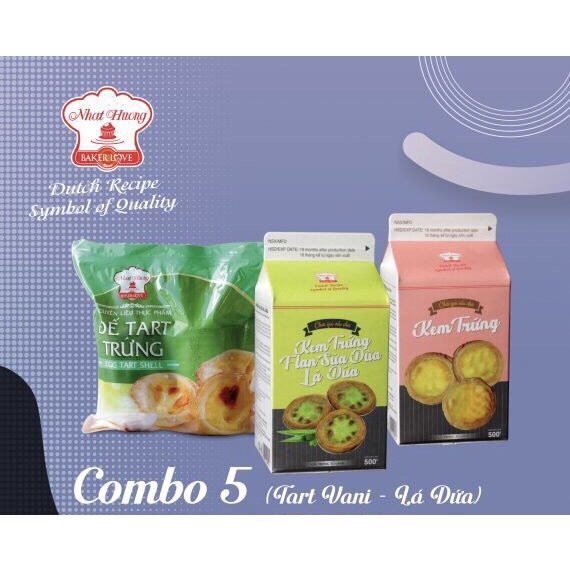 Combo Tart Trứng Và Kem Trứng Vani – Lá Dứa Nhất Hương
