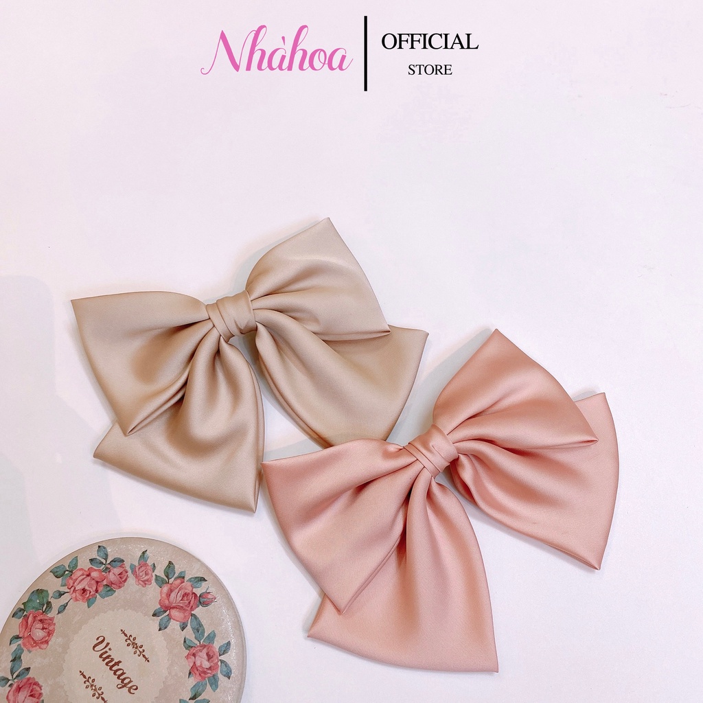 Kẹp Tóc Nơ Vải Lụa Cao Cấp - Chính Hãng NHÀ HOA