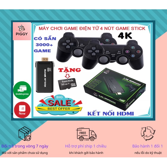 Máy Chơi Game HDMI10000+ Trò Chơi tặng kèm thẻ nhớ 64GB- Piggyy
