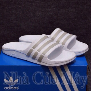 [☘️ADIDAS®☘️]- DÉP ĐÚC DURAMO SLIDES - Trắng S/Xám