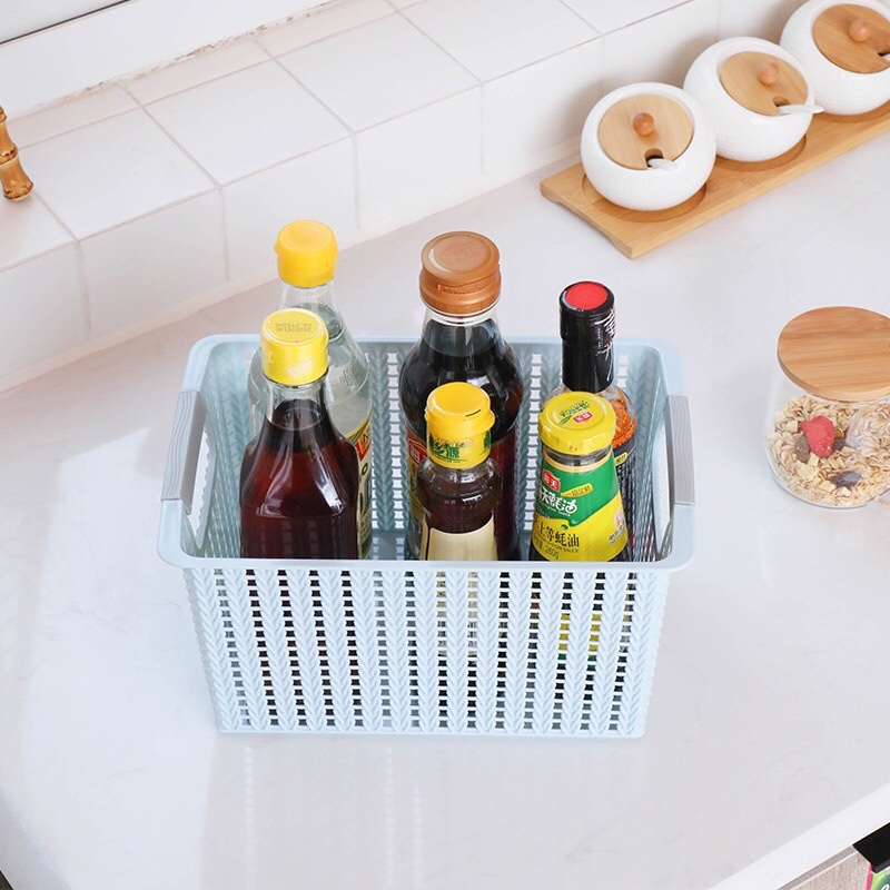Giỏ đựng quần áo Việt Nhật 3 cỡ - Sọt nhựa giả đan mây đựng đồ đa năng