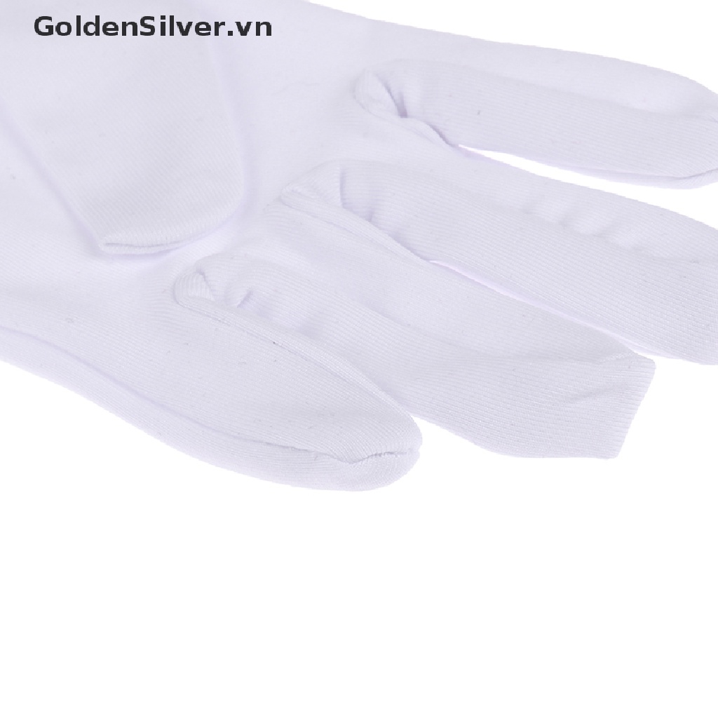 1 Đôi Găng Tay Chất Liệu Cotton Màu Trắng Trơn