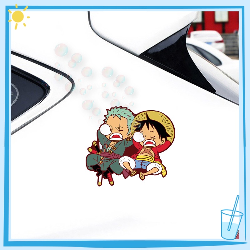 Zoro và Luffy!Miếng Dán Kính Chắn Gió Phía Sau Hình One Piece Cho Xe Mô Tô / Xe Hơi