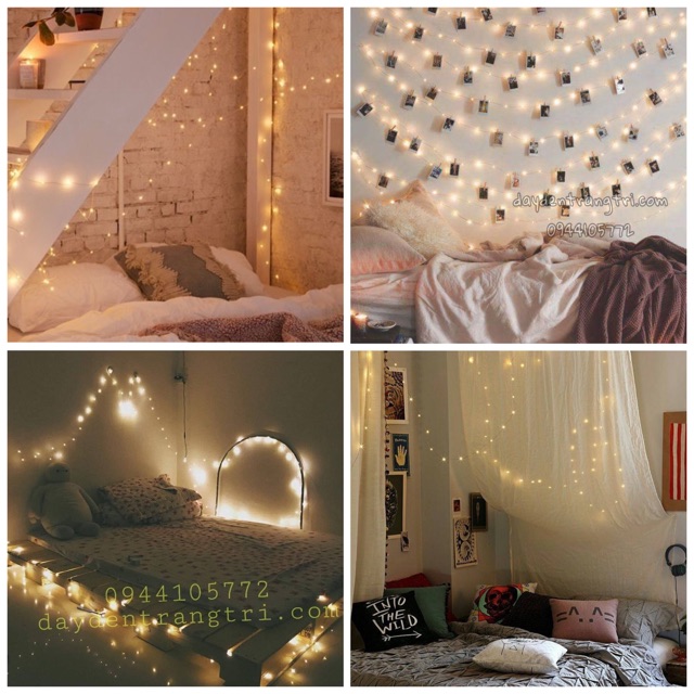 Đèn đom đóm + REMOTE điều khiển ( đèn fairy light ) trang trí phòng ngủ ấm áp