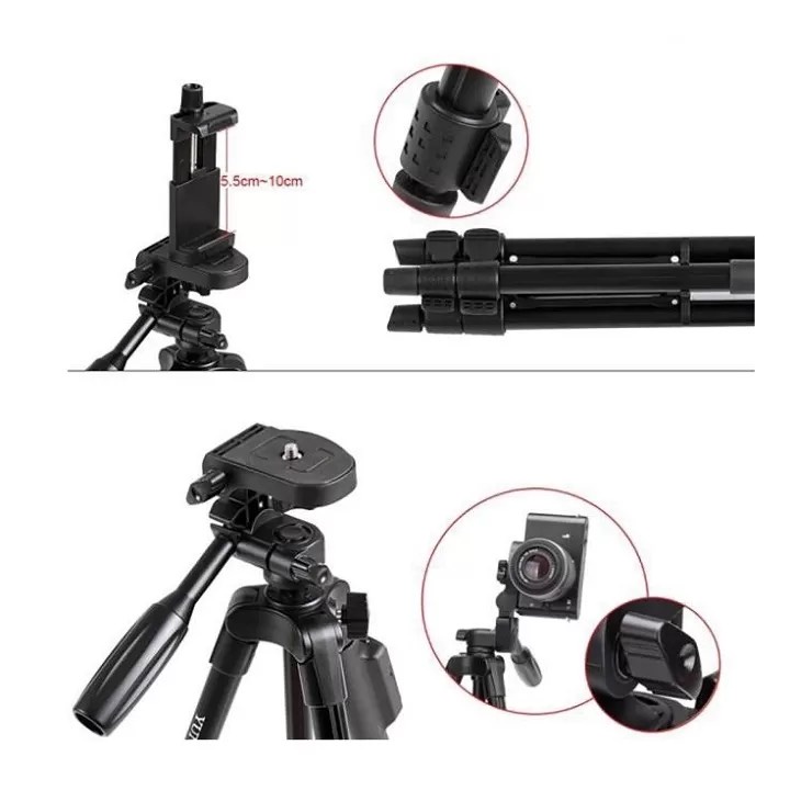 Chân Máy Ảnh Tripod YungFeng 3388 kèm remote Bluetooth Cao Cấp Chuyên Dùng ChO Điện Thoại, Camera Model 2022