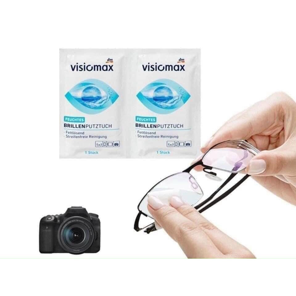 1 Gói Giấy lau kính,lens máy ảnh.màn hình máy tính Visiomax [Nhập Đức]