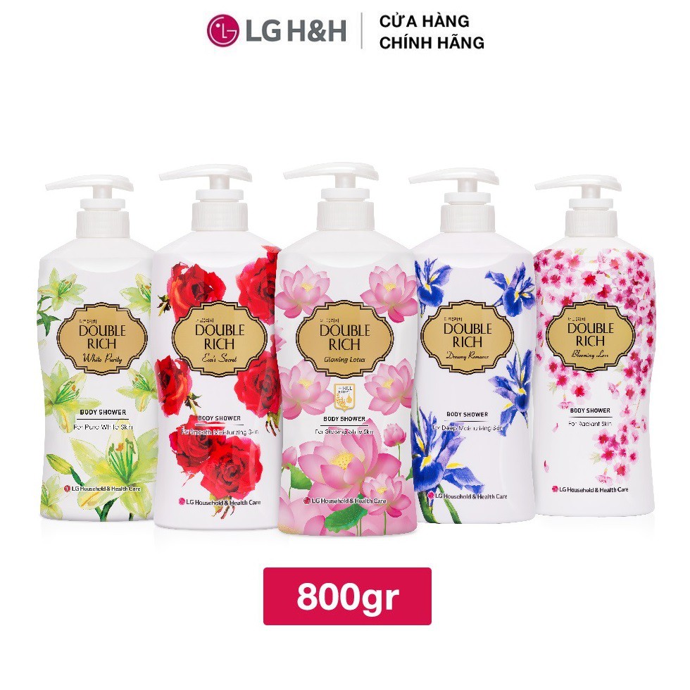 [Mã FMCGMALL giảm 8% đơn từ 250K] Sữa tắm Double Rich Hương hoa chiết xuất từ thiên nhiên 800ml