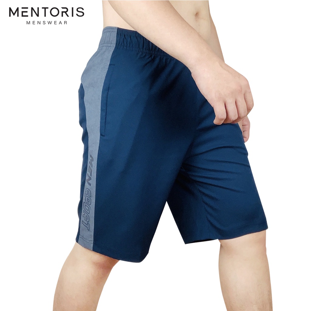 Quần short nam thể thao Mentoris phối sọc cao cấp,Co Giãn Thoải Mái,Trẻ Trung Năng Động MSR2210