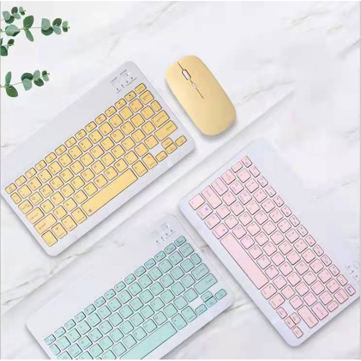 Bộ Bàn Phím Và Chuột Bluetooth Không Dây 10 Inch 78 Phím Siêu Mỏng 1600dpi Cho Điện Thoại Android / Máy Tính Bảng / Laptop