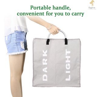 Collapsable 2-section Laundry Bag Foldable Laundry Hamper Durable Oxford Fabric Laundry Basket Clothes Sorter Portable Multifunction Storage Bag with Alloy Handle