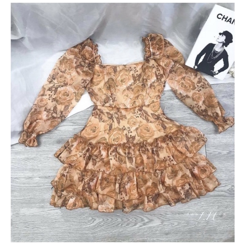 Đầm xòe voan hoa tầng phong cách ngọt ngào- quyến rũ